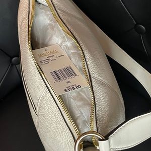 Leather white MK purse